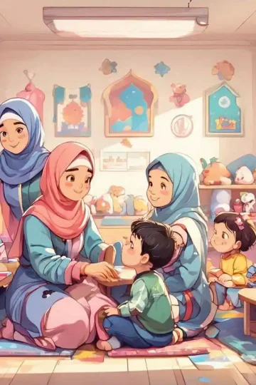 kegiatan belajar anak di TK Islami bersama guru di kelas merupakan aspek penting memilih tk islami