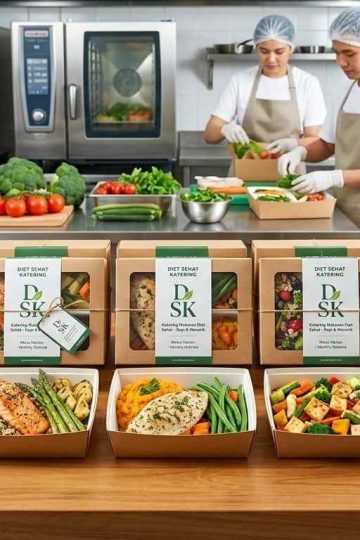 usaha catering makanan diet sehat dengan kemasan rapi dan menarik