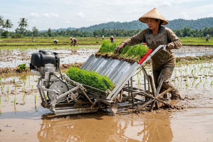 cara mempercepat penanaman bibit padi