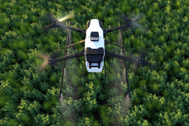 cara kerja drone sprayer dalam pertanian