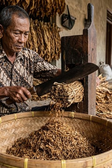 proses perajangan tembakau setelah kering